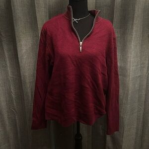 Red Tommy Hilfiger Quarter Zip